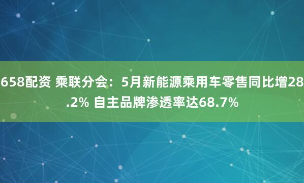 658配资 乘联分会：5月新能源乘用车零售同比增28.2% 自主品牌渗透率达68.7%