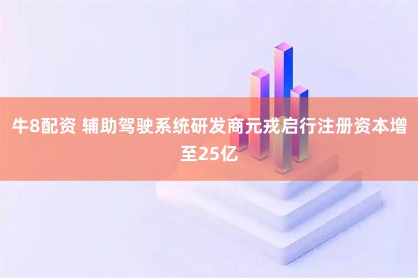 牛8配资 辅助驾驶系统研发商元戎启行注册资本增至25亿